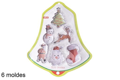 [120693] Pack 6 moldes acero repostería navideño