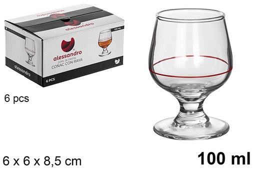 [120740] Verre en cristal de Cognac avec rayure 100 ml