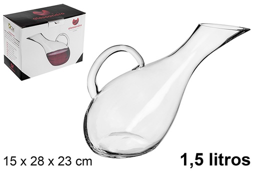 [120787] Decanter in cristallo Luna con manico 1,5 l.