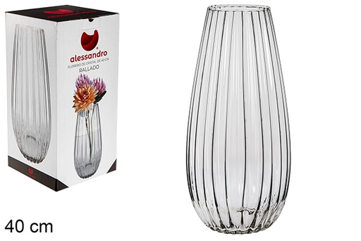 [120791] Striped glass vase 40 cm