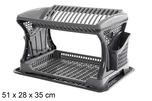 [120803] White plastic dish drainer