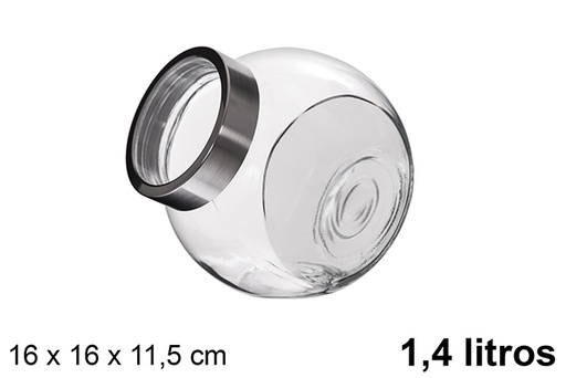 [120805] Barattolo di vetro con coperchio trasparente 1,4 l.