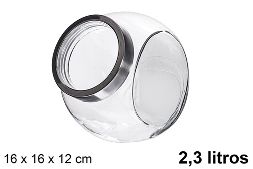 [120806] Pot en verre avec couvercle transparent 2,3 l.