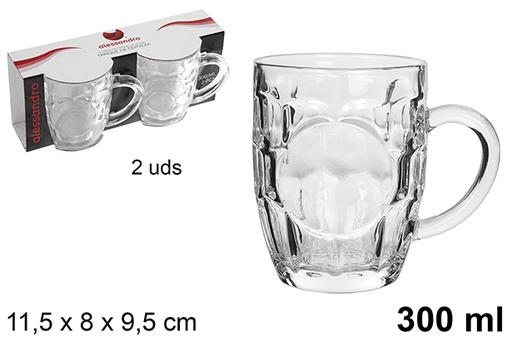 [120807] Pack 2 glass glass beer tank 300 ml