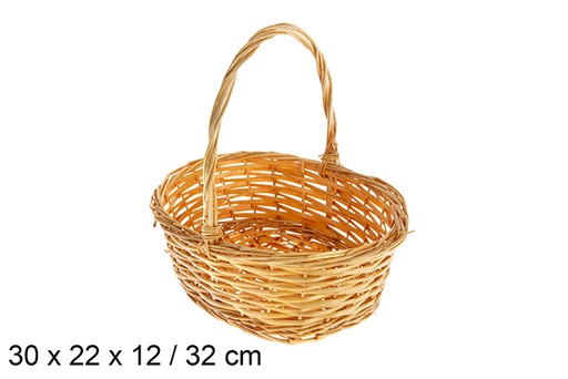 [120809] Honey oval wicker basket 30x22x12 cm