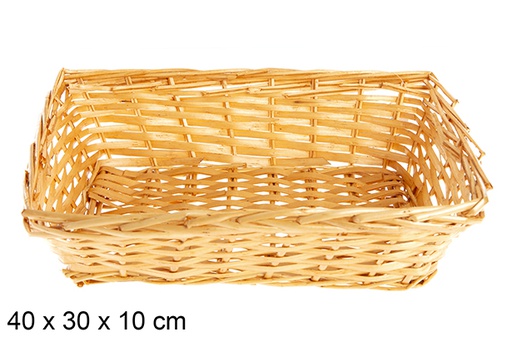 [120818] Rectangular honey wicker baskets 40x30x10 cm