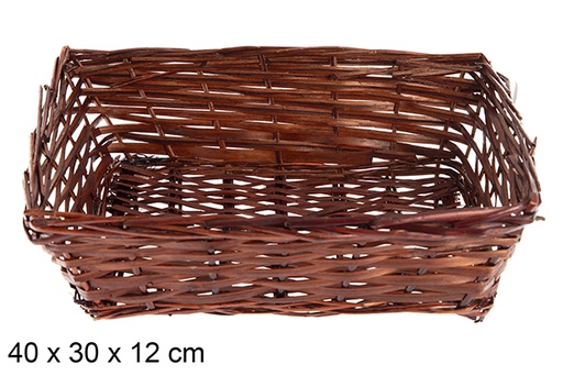 [120819] Mahogany rectangular wicker baskets 40x30x12 cm