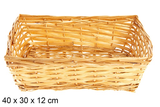 [120820] Rectangular honey wicker baskets 40x30x12cm