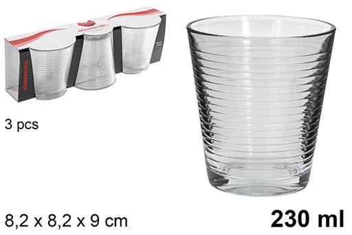 [120845] Pack 3 glass Lisboa water glasses 230 ml