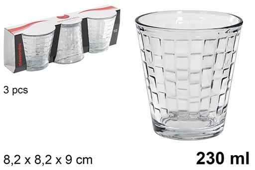 [120847] Pack 3 vasos cristal agua Marsella 230 ml