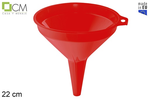 [120856] Funil de plástico vermelho 22 cm