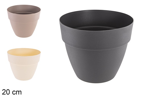 [120868] Plastic pot assorted colors 20 cm