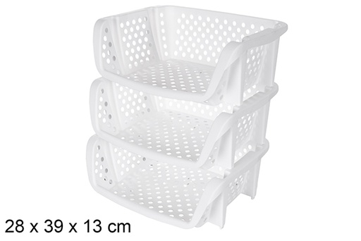 [120881] Pack 3 stackable plastic organizer