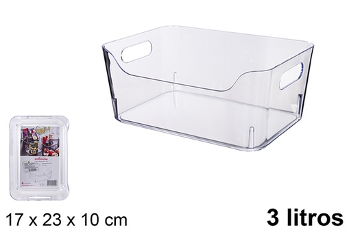 [120921] Panier de rangement en plastique transparent 3 l.