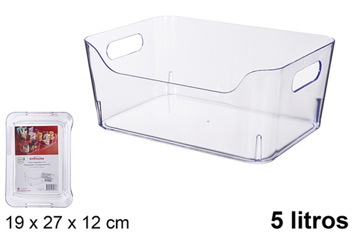 [120922] Panier de rangement en plastique transparent 5 l.