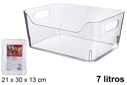 [120923] Transparent plastic organizing basket 7 l.