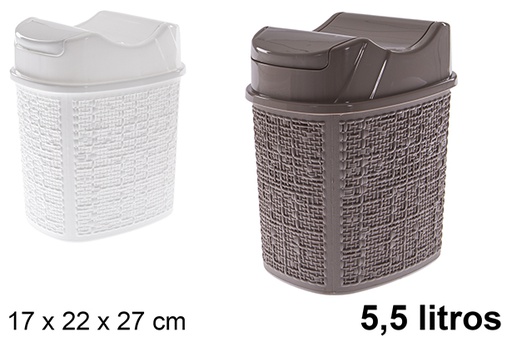 [120937] Papelera plástico con tapa basculante 5,5 l.