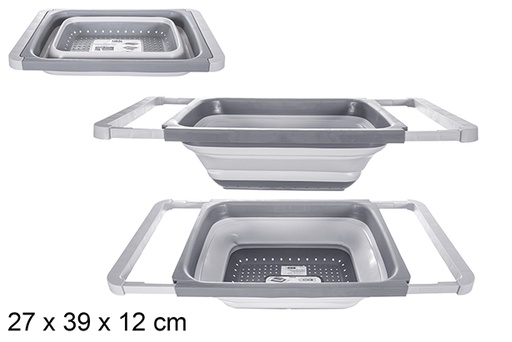 [120946] Gocciolatoio pieghevole rettangolare in plastica grigia