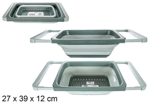 [120947] Escorredor de plástico dobrável retangular verde