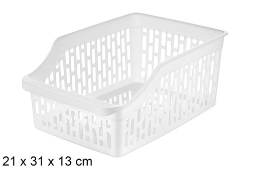 [120960] Tidy L white plastic organizing tray