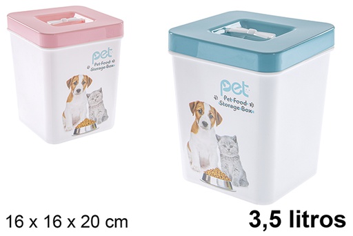 [120967] Boîte de nourriture pour animaux en plastique 3,5 l.