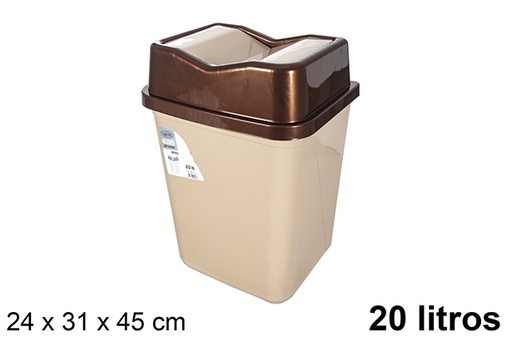 [120984] Poubelle en plastique à couvercle pivotant Butterfly  20 l.