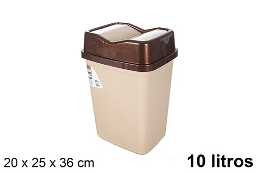 [120985] Butterfly swing lid plastic trash can 10 l.