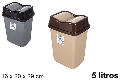 [120986] Butterfly plastic trash can swing lid 5 l.