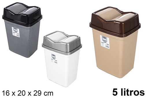 [120986] Poubelle plastique couvercle basculant Butterfly 5 l.