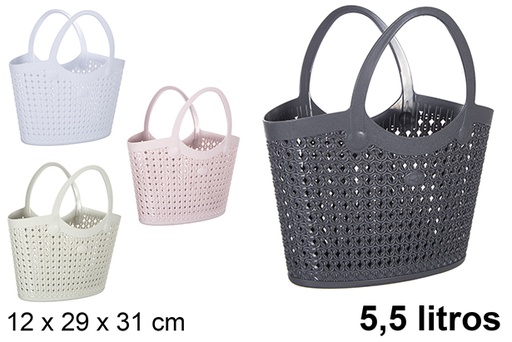 [120996] Borsa in plastica intrecciata Victoria 5,5 l.