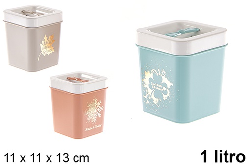 [120997] Colored plastic storage box 1 l.