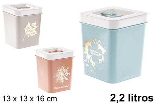 [120998] Colored plastic storage box 2,2 l.