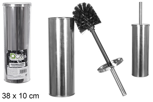 [121006] Stainless steel toilet brush holder 38x10 cm