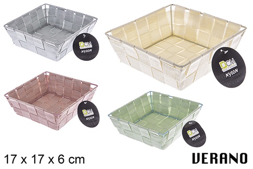[121012] Cestino in nylon colore Verano 17x17x6 cm