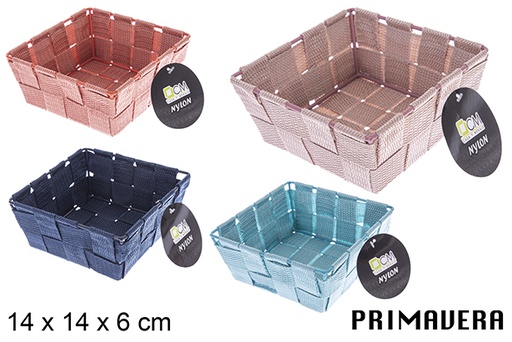 [121021] Primavera colored nylon basket 14x14x6 cm