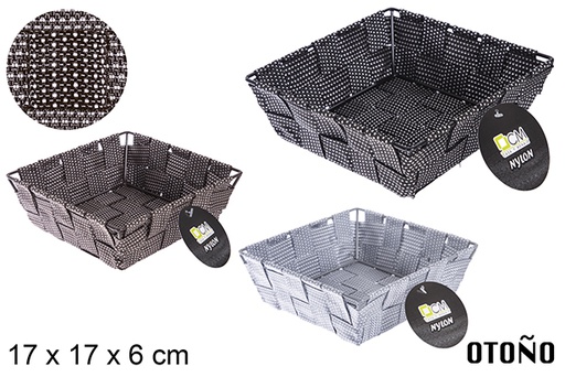 [121026] Otoño colored nylon basket 17x17x6 cm