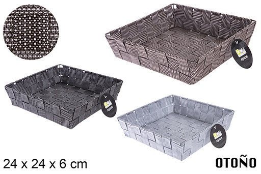 [121030] Otoño colored nylon basket 24x24x6 cm