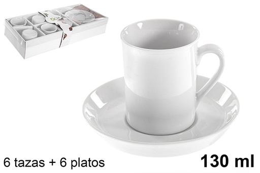 [121059] Pack  6  cups + 6 plates 130 ml