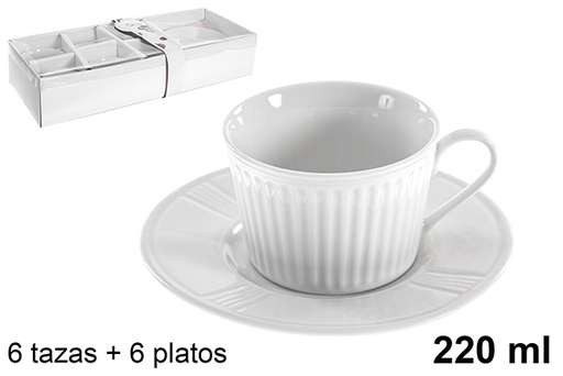 [121066] Pack 6 coffee cups with milk + 6 plates 220 ml