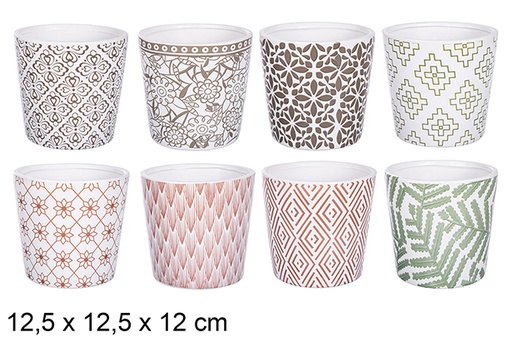[121089] Vaso de cerâmica decorado 12 cm
