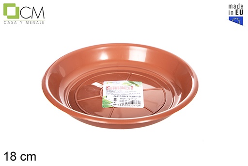 [121092] Shiny terracotta pot plate 18 cm
