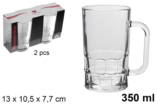 [121199] Pack 2 pichets à bière en verre 350 ml