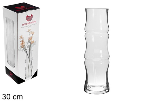 [121235] Bamboo-shaped glass vase 30 cm