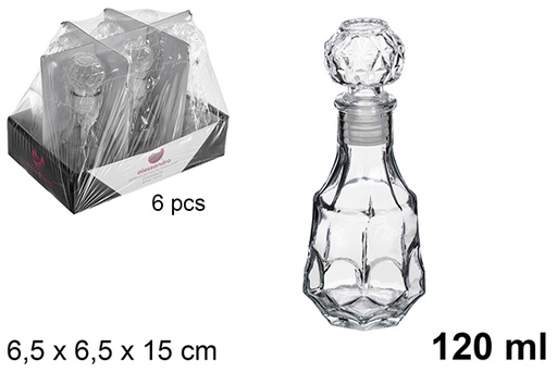 [121259] Bouteille en verre pour alcool diamant 120 ml