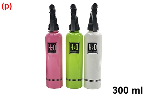 [121262] Botella plástico decorado con pulverizador colores opacos 300 ml