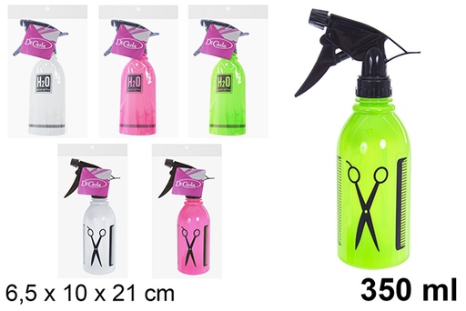 [121263] Frasco plástico decorado com pulverizador colorido opaco 350 ml