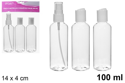 [121266] Pack 3 flaconi per la cosmetica da viaggio 110 ml