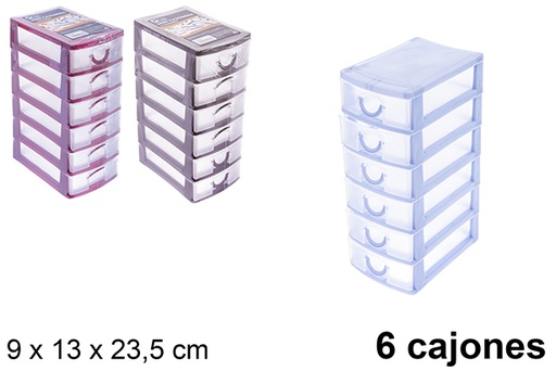 [121273] Mini commode en plastique 6 tiroirs