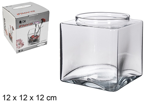 [037038] Square glass vase 12 cm