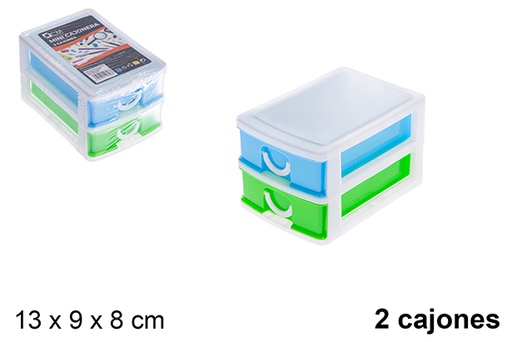 [121285] Mini cômoda de plástico colorida 2 gavetas